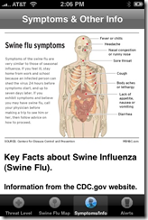 Swine Flu Tracker for iPhone