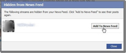 Facebook "Add To News Feed" button