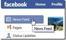 Facebook "News Feed" link