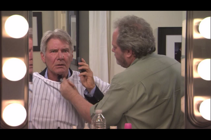 iPhone screen capture. YouTube player showing video "Harrison Ford is still angry with Chewbacca"